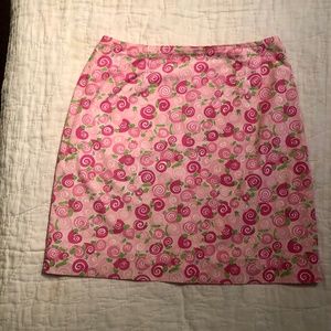 Vintage Lilly Pulitzer pink  and green short skirt excellent condition